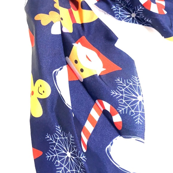 Christmas Holiday Scarf Scrunchie Ponytail Holder 2 in 1 Santa Can… - Picture 6 of 7